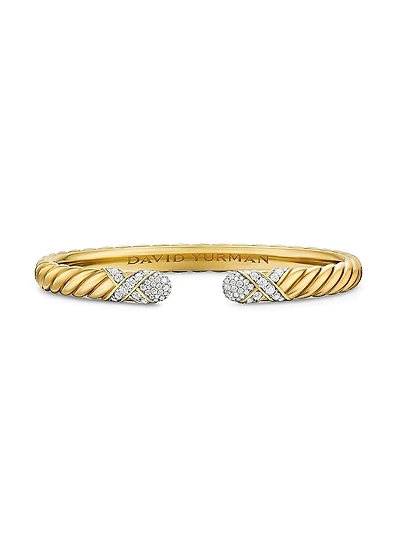 Sculpted Cable x Cuff Bracelet 18K Yellow Gold