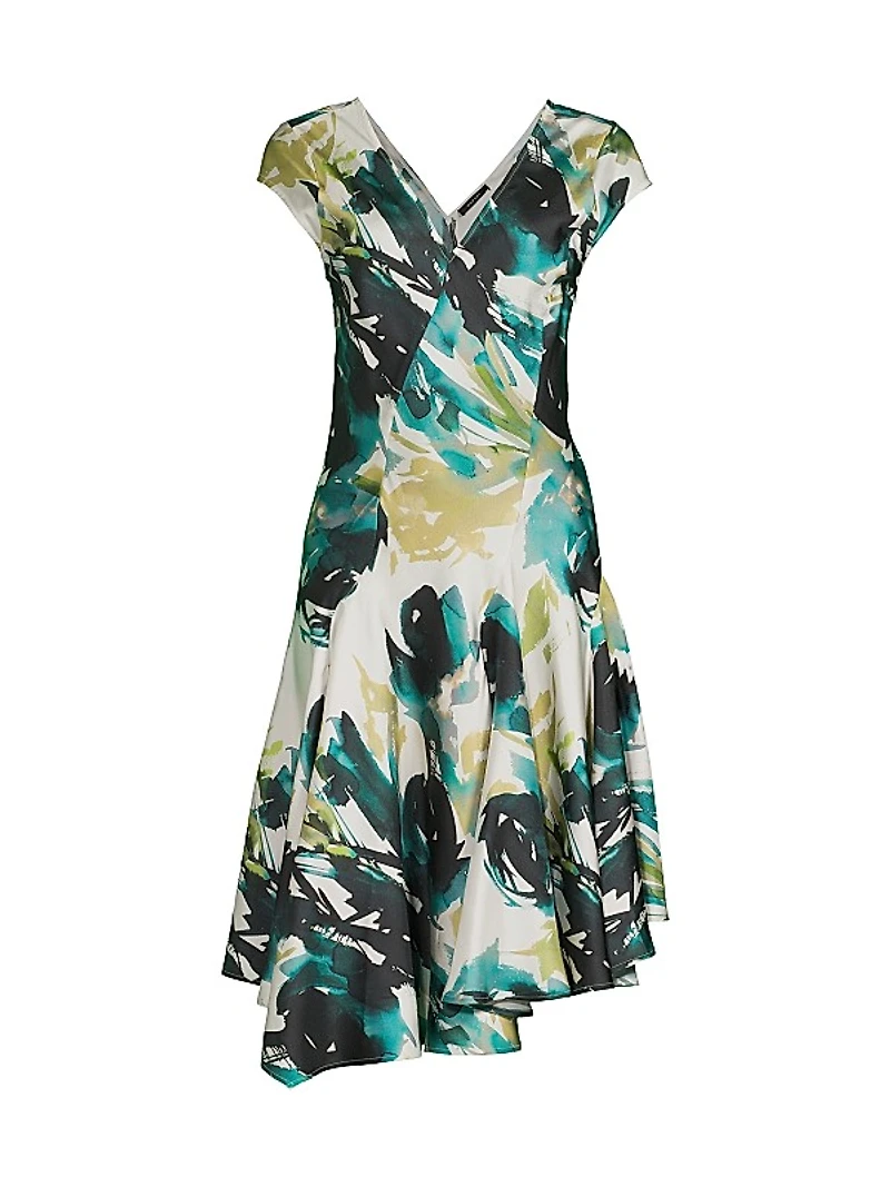 Mira Asymmetric Silk Swing Dress