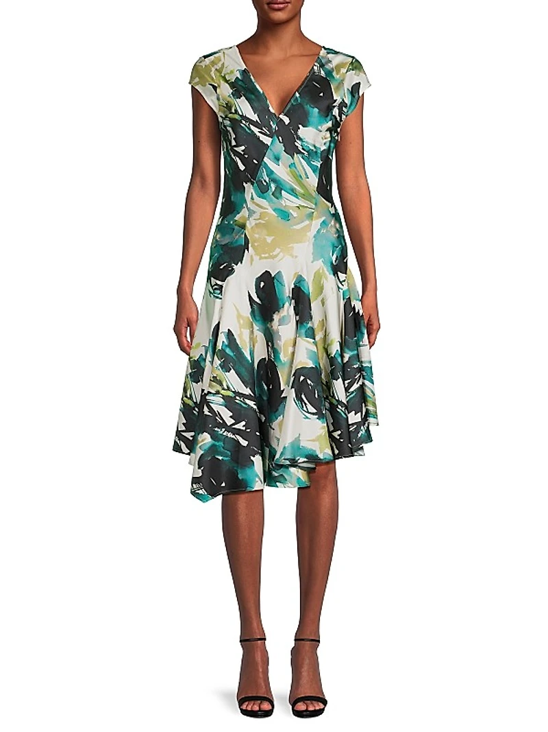 Mira Asymmetric Silk Swing Dress