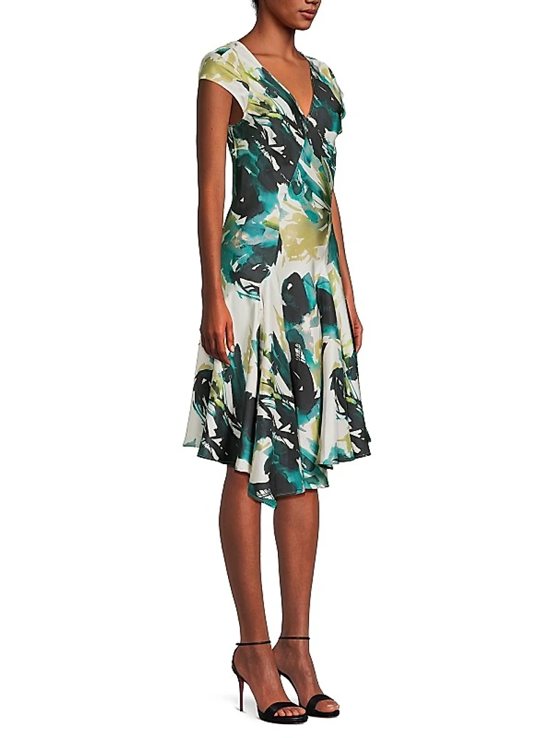 Mira Asymmetric Silk Swing Dress