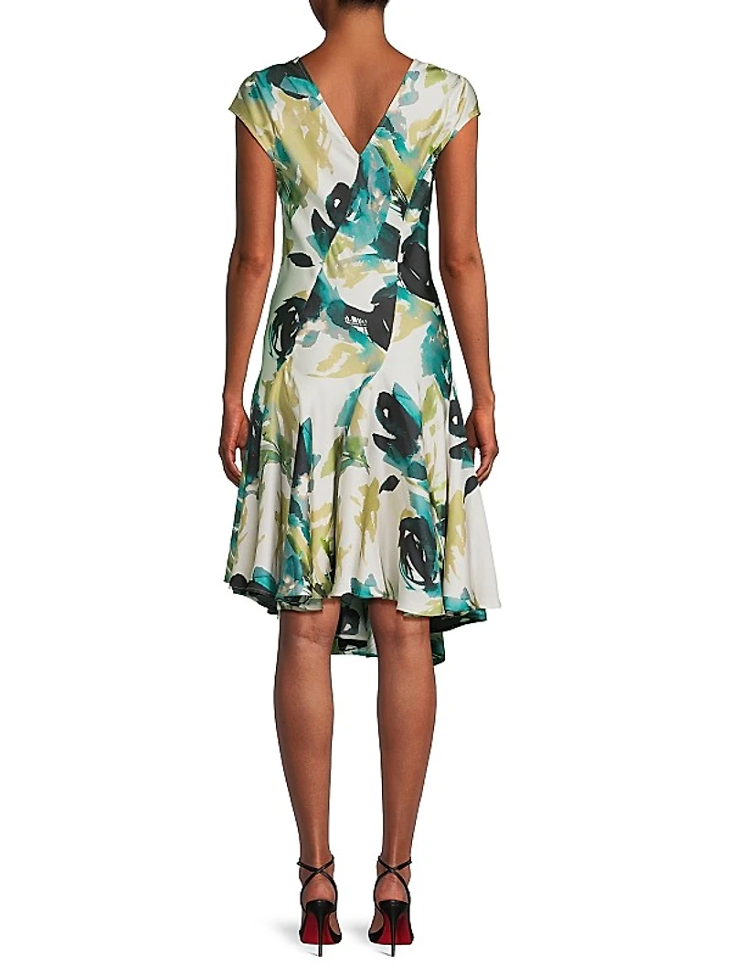 Mira Asymmetric Silk Swing Dress