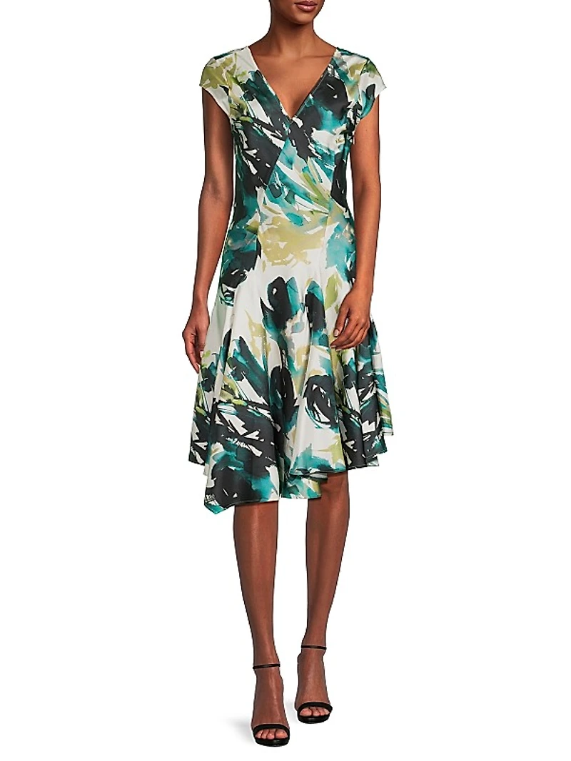 Mira Asymmetric Silk Swing Dress
