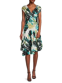 Mira Asymmetric Silk Swing Dress