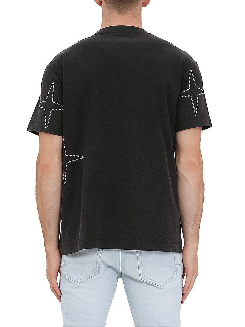 Rhinestone Cotton Jersey T-Shirt