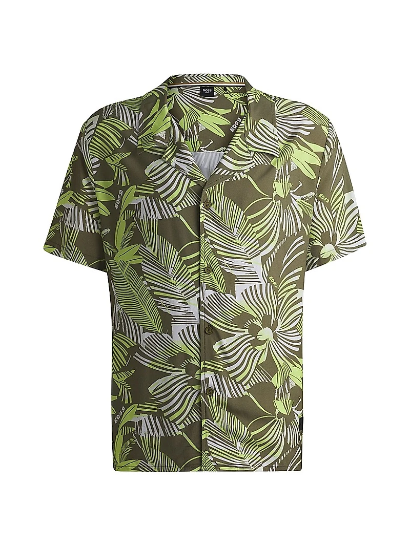 Regular-Fit Beach Shirt with All-Over Print