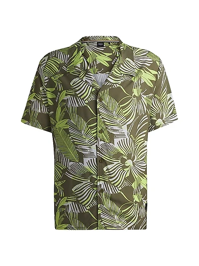 Regular-Fit Beach Shirt with All-Over Print