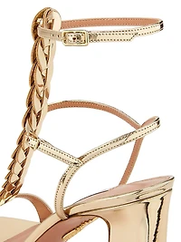Destiny 85MM Metallic Leather Gladiator Sandals