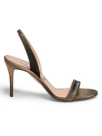 So Nude 85MM Metallic Leather Slingback Sandals