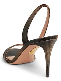 So Nude 85MM Metallic Leather Slingback Sandals