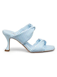 Twist 75MM Striped Leather Mules