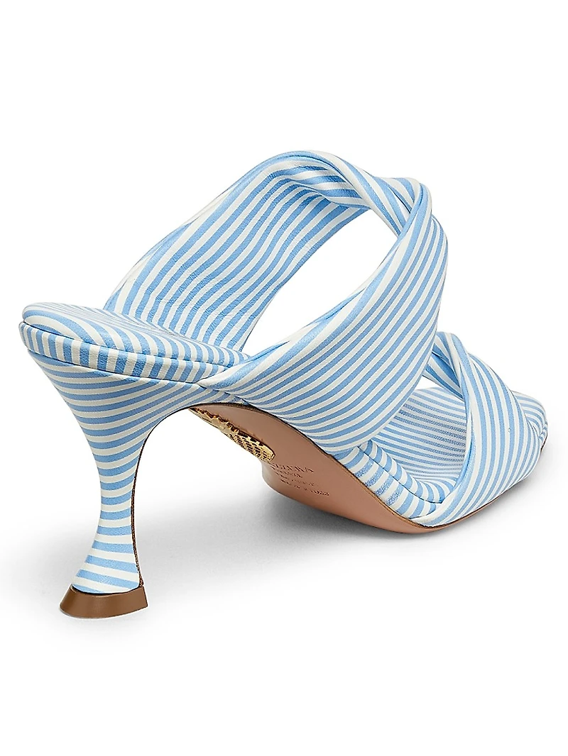 Twist 75MM Striped Leather Mules