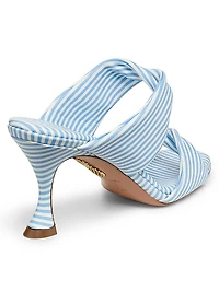 Twist 75MM Striped Leather Mules