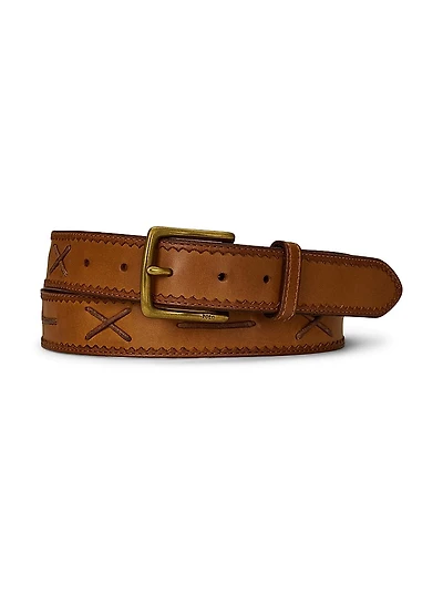 Leather Cross-Stitch Belt