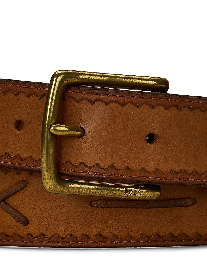 Leather Cross-Stitch Belt