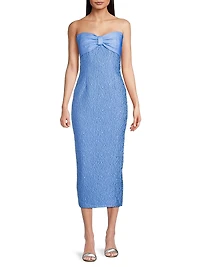 Jackie Jacquard Bow Midi-Dress