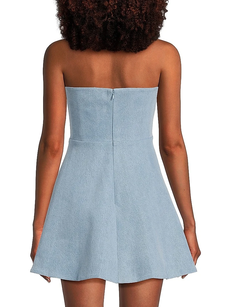 Tai Denim Strapless Minidress