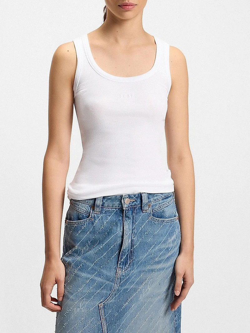 Stretch-Cotton Slim-Fit Vest with Ribbed Structure