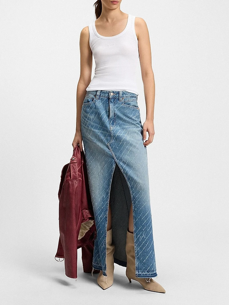 Stretch-Cotton Slim-Fit Vest with Ribbed Structure