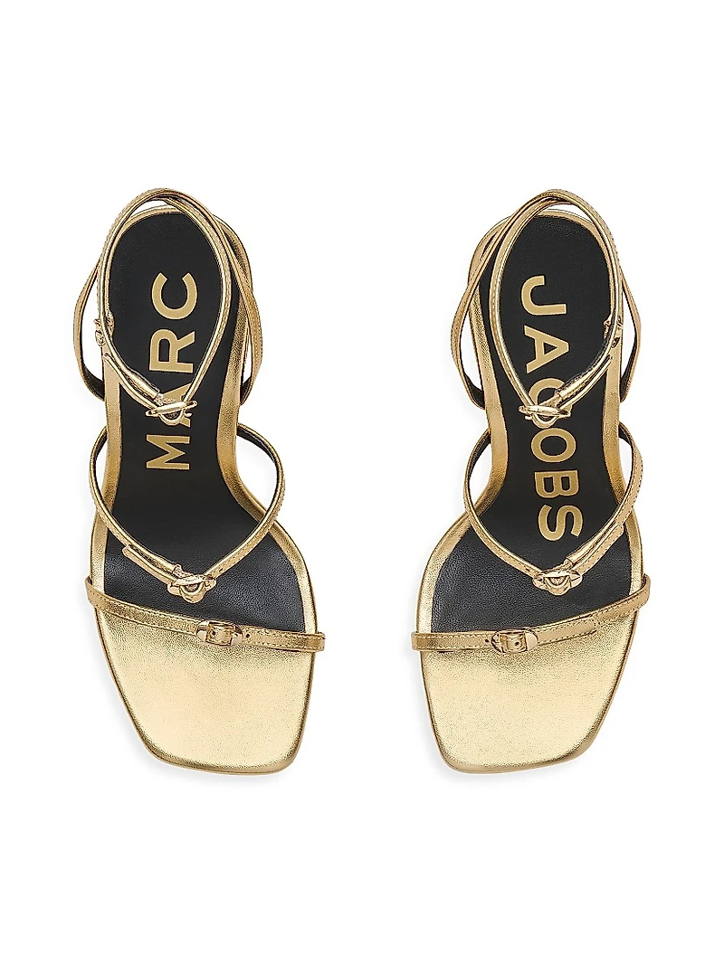 The Daisy Heel 100MM Metallic Leather Sandals