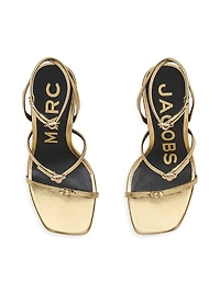 The Daisy Heel 100MM Metallic Leather Sandals