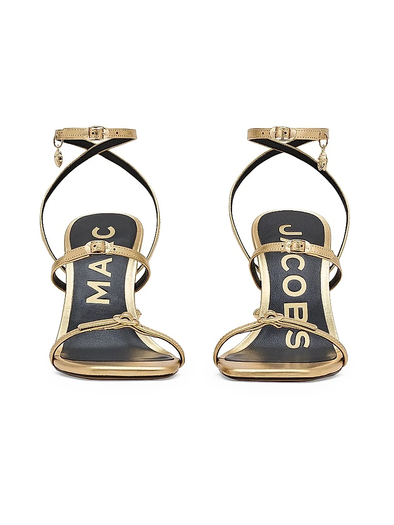 The Daisy Heel 100MM Metallic Leather Sandals