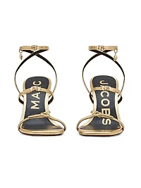 The Daisy Heel 100MM Metallic Leather Sandals