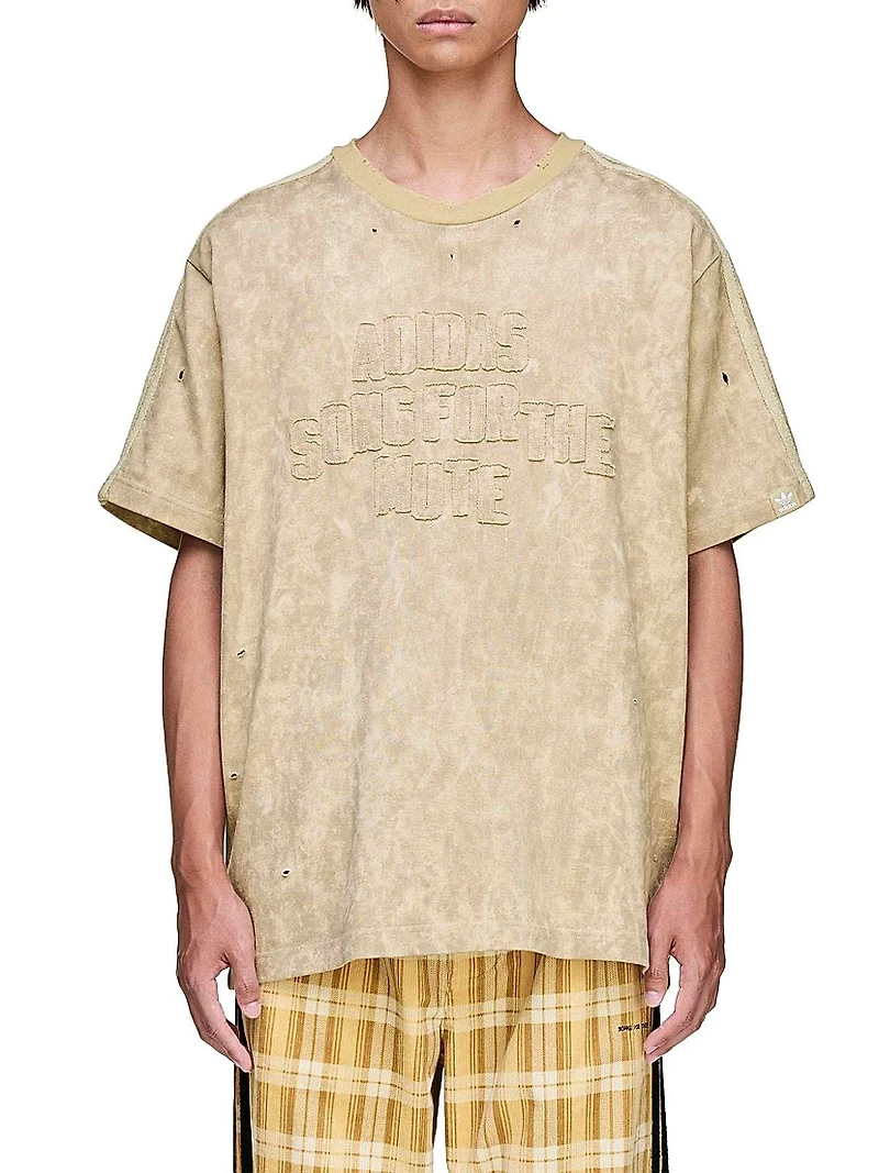 adidas x SFTM ADI006 Logo-Embroidered Cotton Crewneck T-Shirt