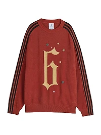 adidas x SFTM ADI006 Button-Detail Cotton Crewneck Sweater