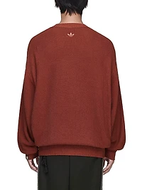 adidas x SFTM ADI006 Button-Detail Cotton Crewneck Sweater