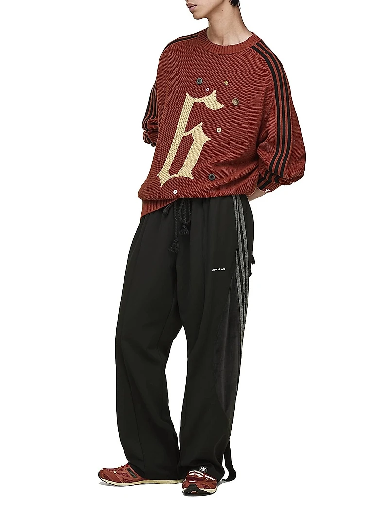 adidas x SFTM ADI006 Button-Detail Cotton Crewneck Sweater