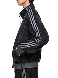 adidas x SFTM ADI006 Logo-Appliqué Velour Track Jacket