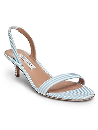So Nude 50MM Striped Leather Slingback Sandals