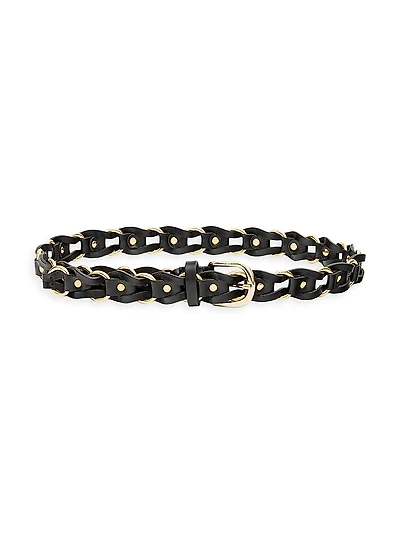 Bali Chain-Link Woven Leather Belt