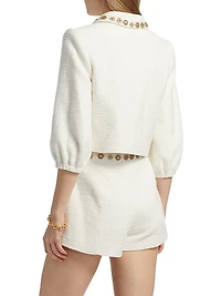 Ansey Embellished Tweed Crop Jacket
