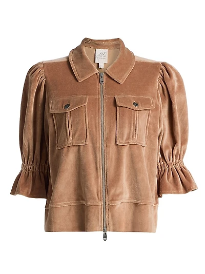 Holly Velour Zip-Front Jacket