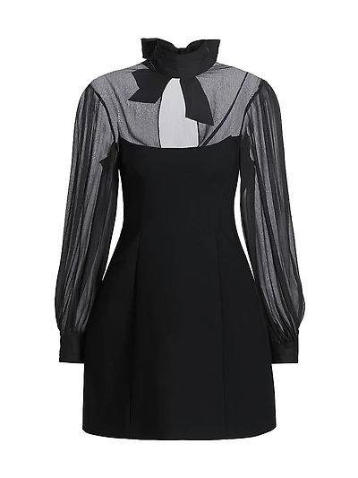 Fili Mesh Tieneck Minidress
