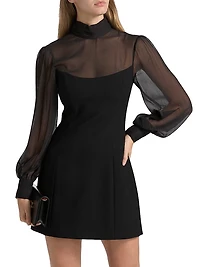 Fili Mesh Tieneck Minidress