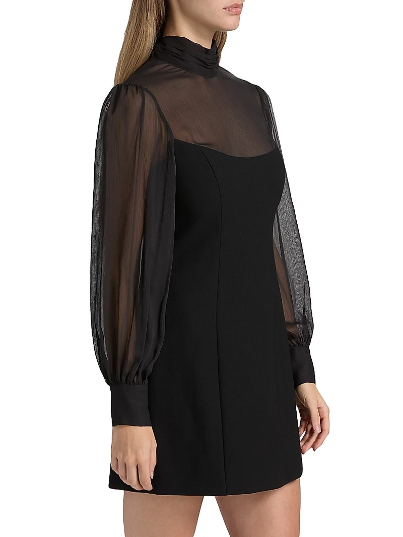 Fili Mesh Tieneck Minidress