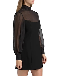 Fili Mesh Tieneck Minidress