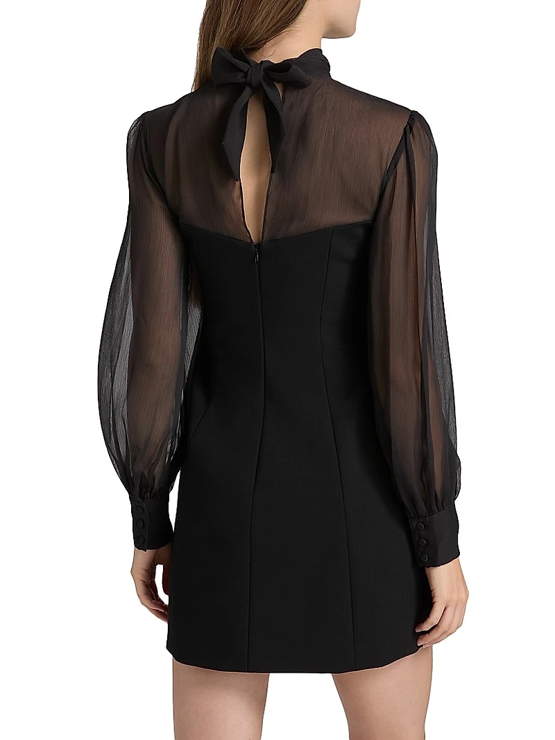 Fili Mesh Tieneck Minidress