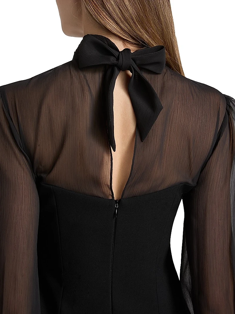 Fili Mesh Tieneck Minidress