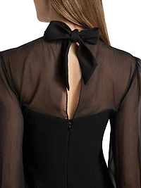 Fili Mesh Tieneck Minidress