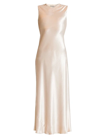 Velvet Bias-Cut Sleeveless Maxi Dress