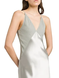 Satin V-Neck Maxi Dress