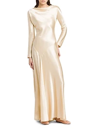 Satin Bias-Cut Maxi Dress