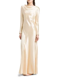 Satin Bias-Cut Maxi Dress
