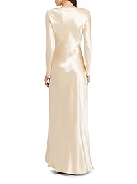 Satin Bias-Cut Maxi Dress