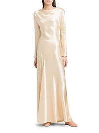 Satin Bias-Cut Maxi Dress