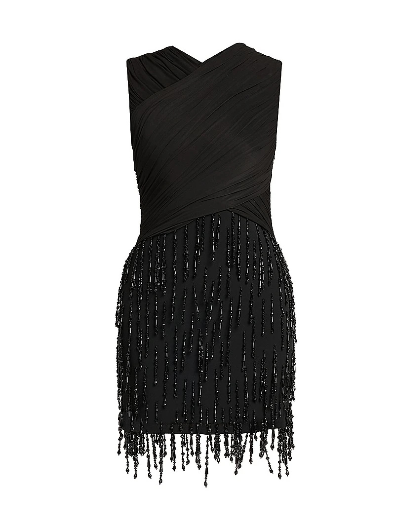 Beaded Wrapped Minidress