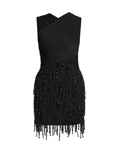 Beaded Wrapped Minidress